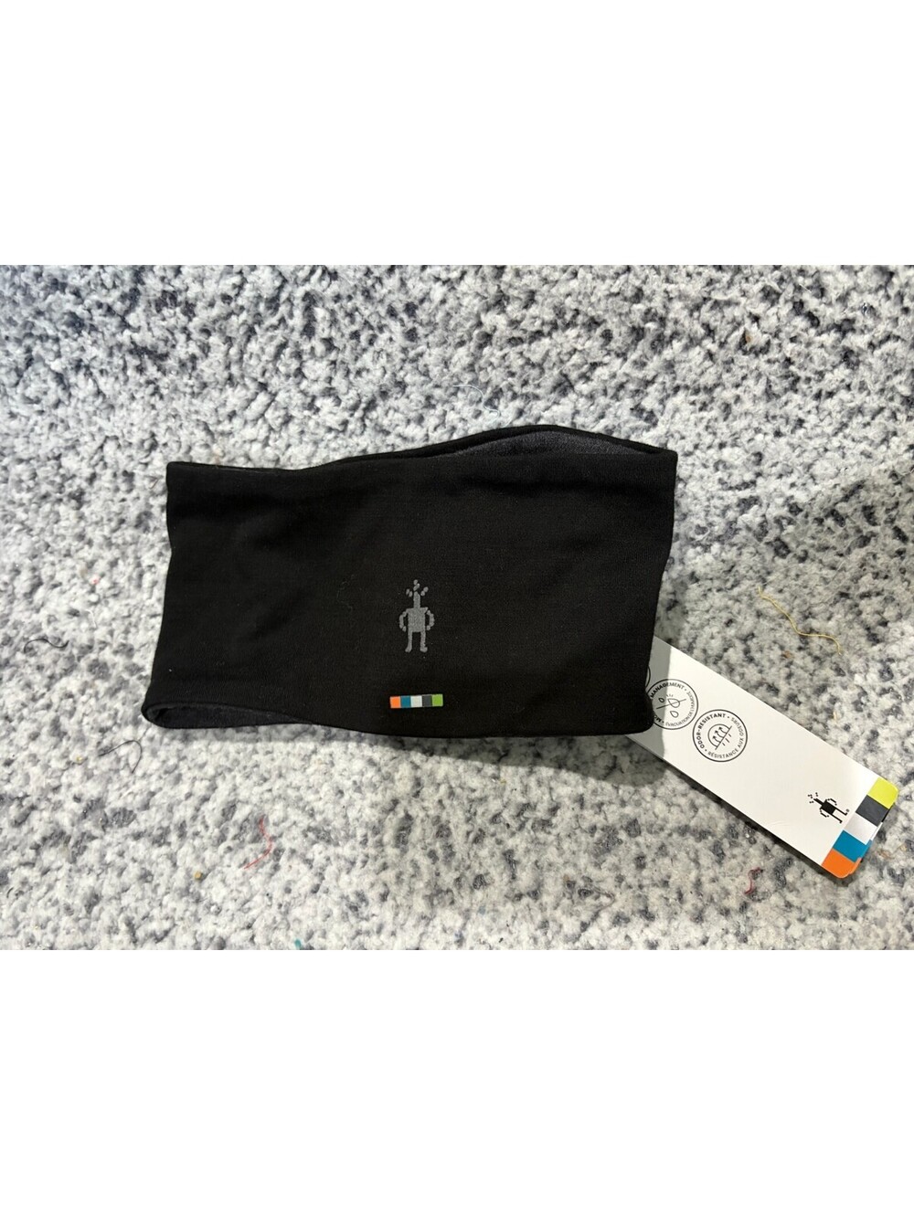 Smartwool Thermal Reversible Headband Black Charcoal Heather Merino Wool NWT